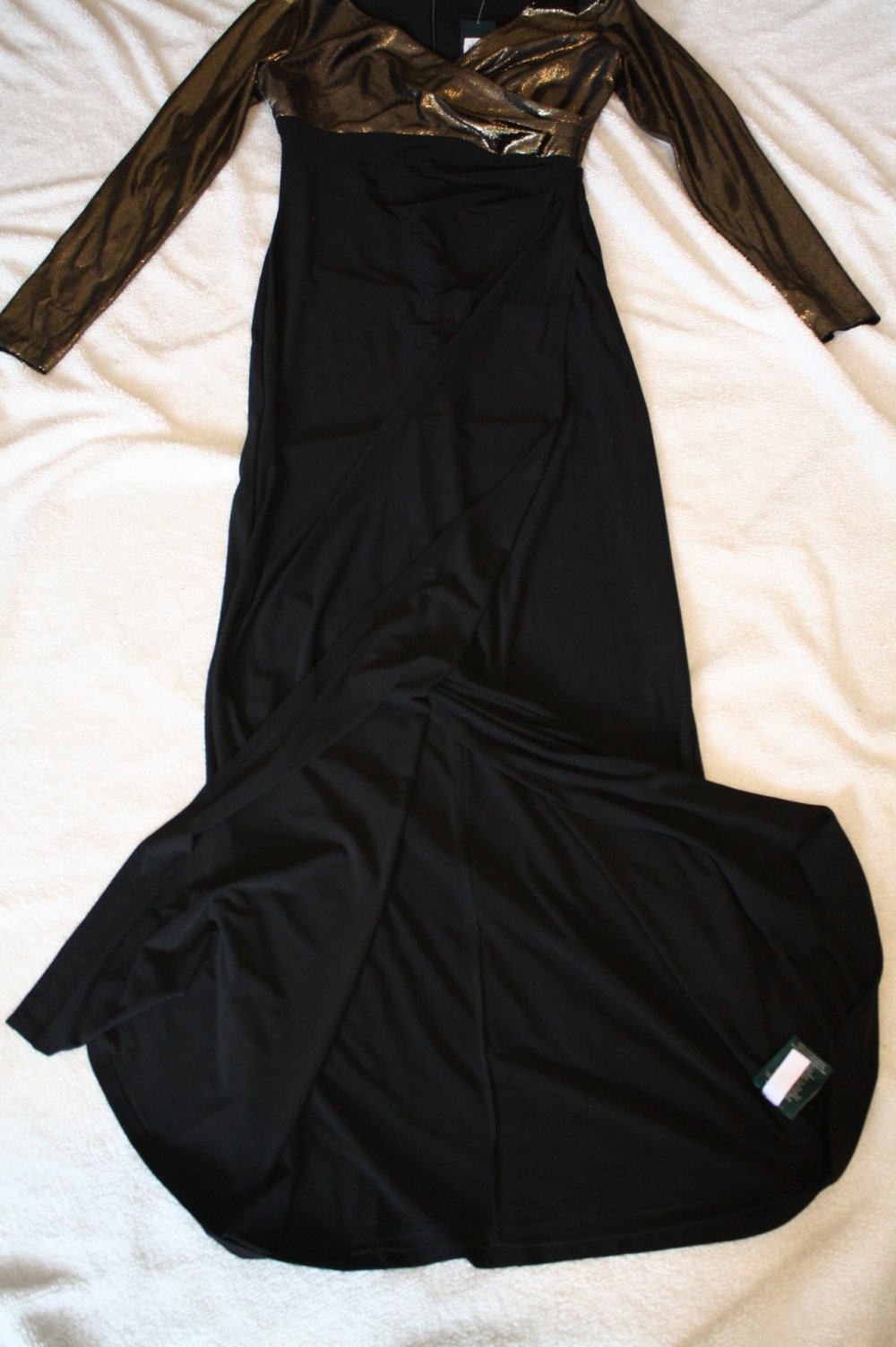 Ralph Lauren Neu/Etikett Abendkleid Luxus Galakleid bodenlang Maxikleid Gold/schwarz 38