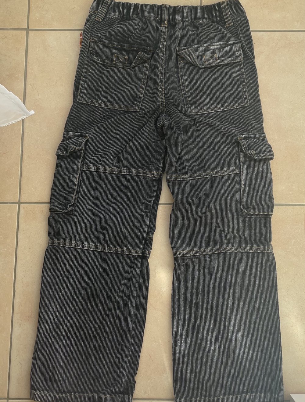 Cordhose Cargo Jungen grau