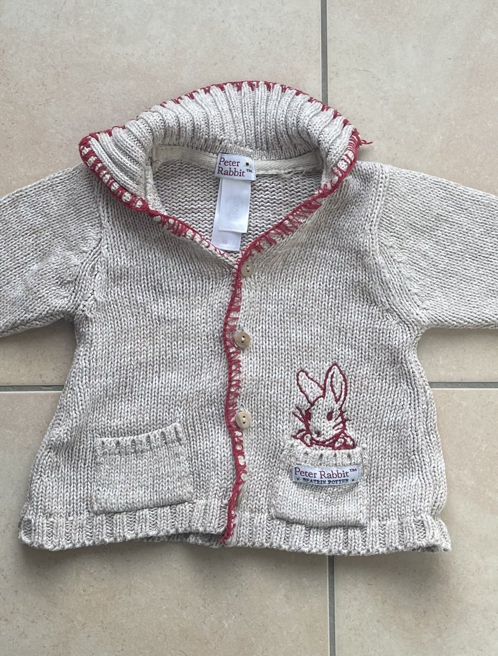 Peter Rabbit Strickjacke Beige Babykleidung