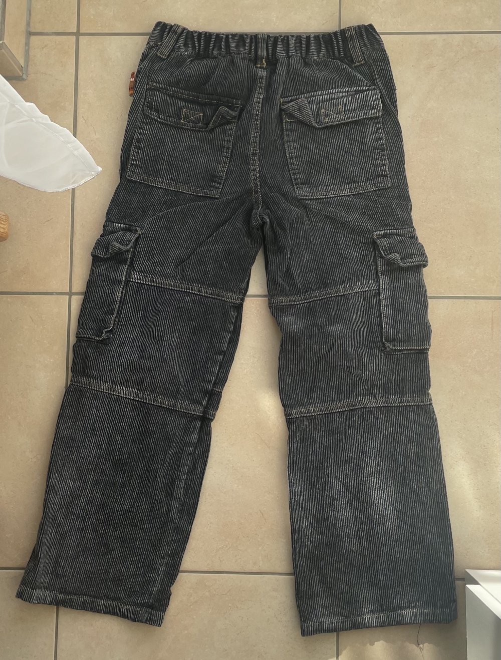 Cordhose Cargo Jungen grau