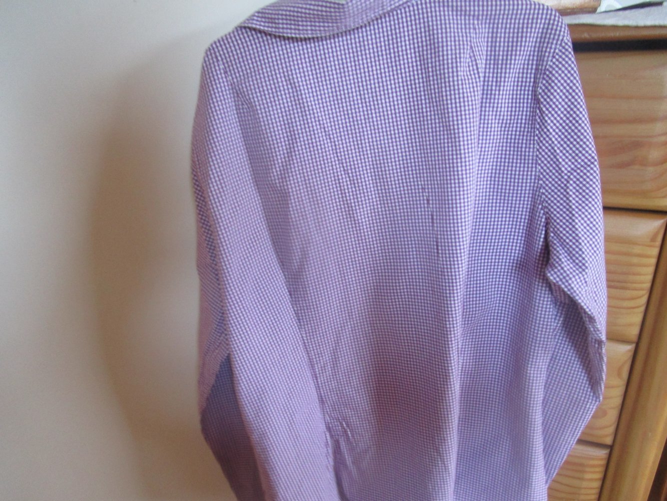 langarm Bluse von Montege Größe 44 lila/weiß