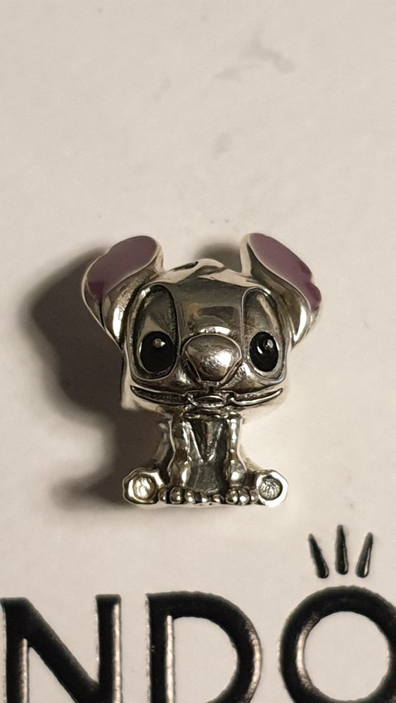 Pandora x Disney Stitch von Lilo & Stitch, silber, lila, Charm, original, Zustand SEHR GUT