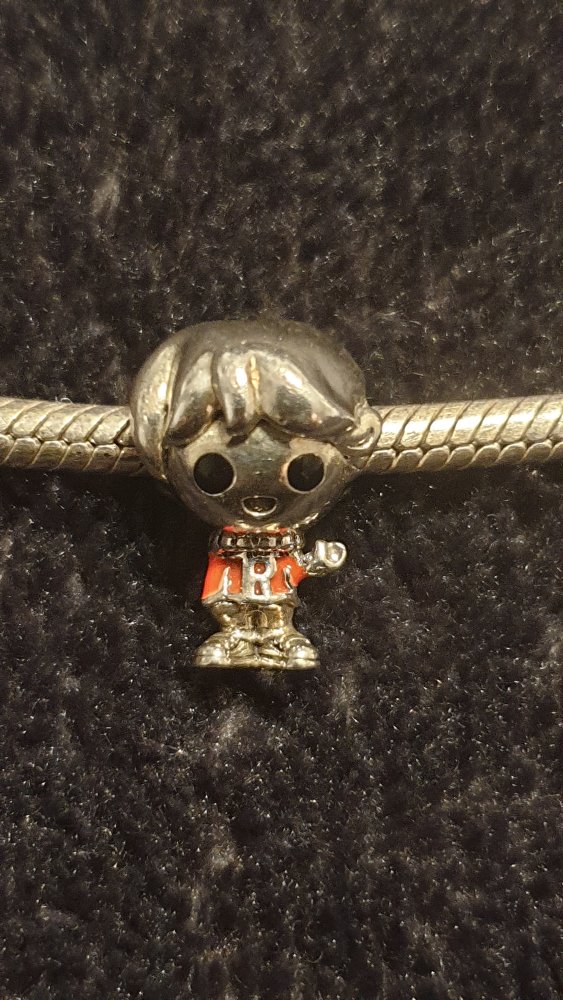 Pandora Harry Potter Ron Ronald Weasley Pulli Pullover Hogwarts, silber rot Figur Charm, Zustand SEHR GUT, original