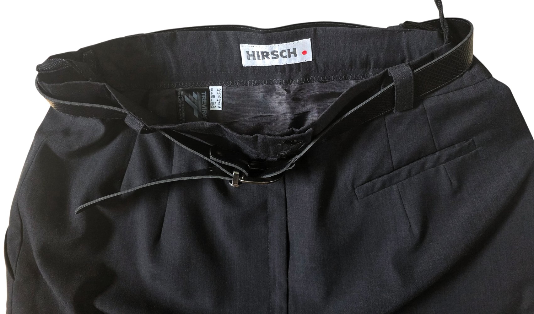 Damen Business Rock Businessrock Bleistiftrock Markenqualität von Hirsch in Gr. 42 / M in grau-anthrazit Knielang 