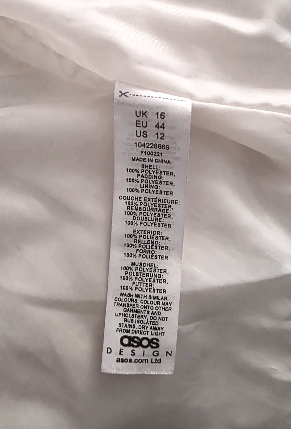 Damen Jacke Wolljacke Teddyjacke Winterjacke von Asos Design Gr. 44 / L guter Zustand in weiß 