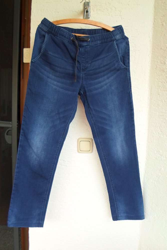 Herren Slim Fit Sweat-Jeans Hose Straight Jogger Schlupfhose Gr. 48 Länge 96cm