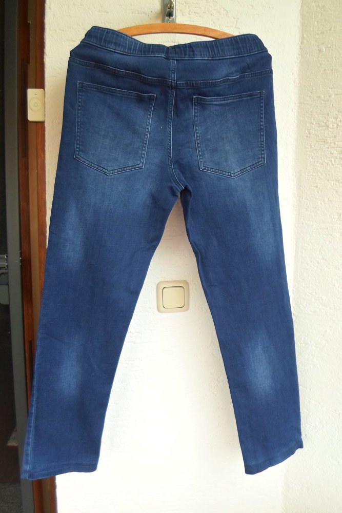 Herren Slim Fit Sweat-Jeans Hose Straight Jogger Schlupfhose Gr. 48 Länge 96cm