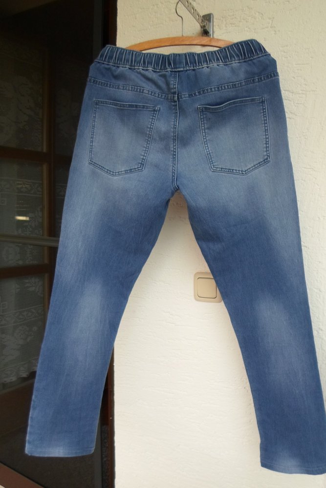 Herren Slim Fit Sweat-Jeans Hose Straight Jogger Schlupfhose Gr. 48 Länge 98cm