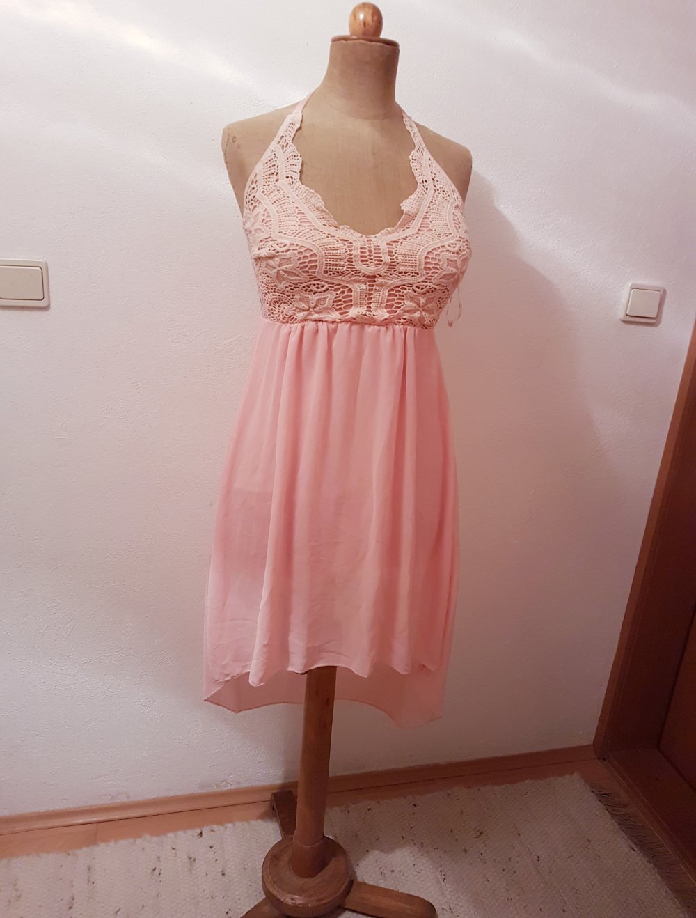 neues rosa vokuhila kleid vorne kurz hinten lang