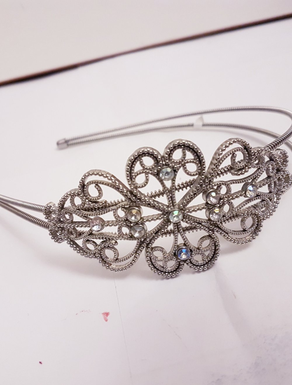 silber haarreif mit Glitzer steinchen