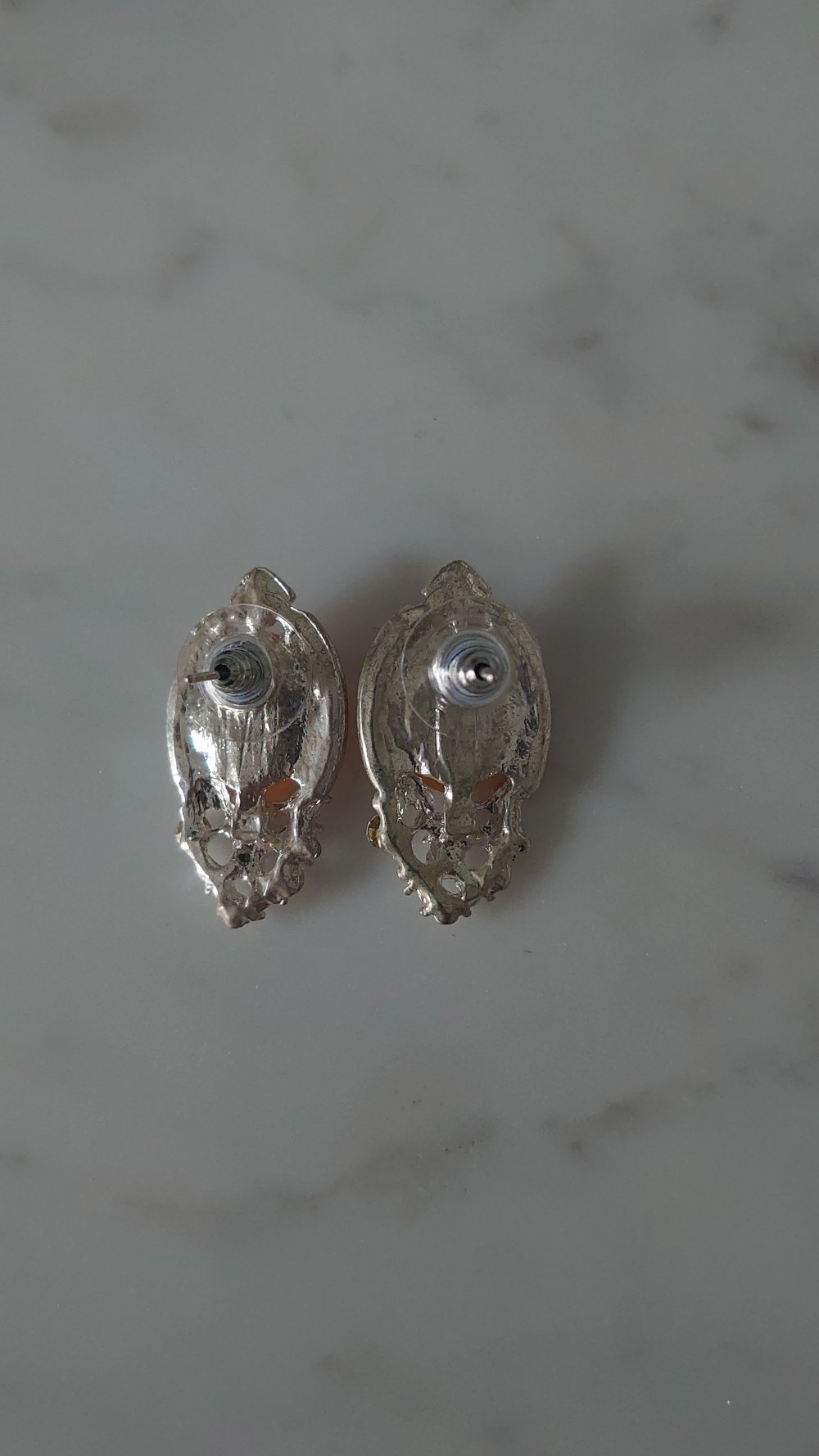 Ohrringe Ohrstecker  Fashion Jewelry gelb orange silber  Glitzer  neu