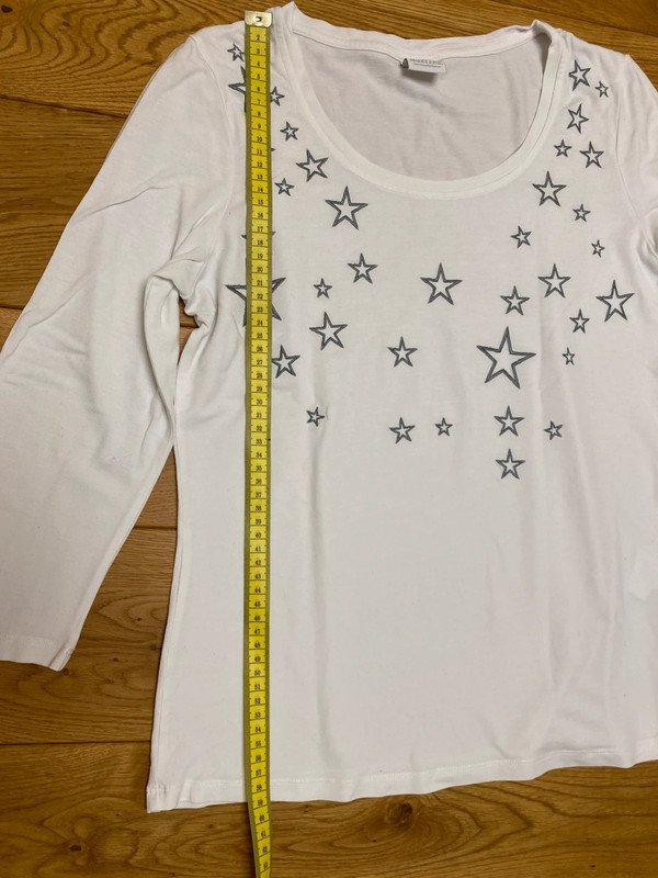 Shirt mit gestickten Sternen Madeleine 40 Weiß