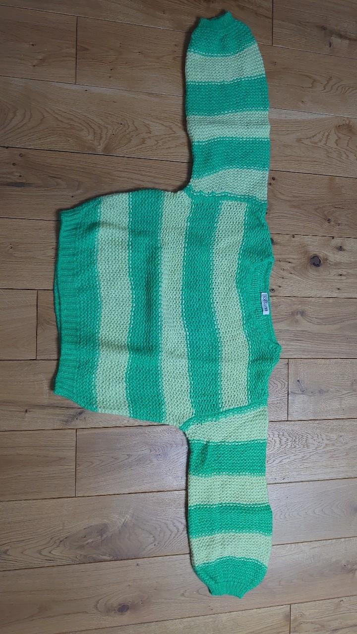 Pullover Louis & Mia grün Streifen Strickpullover Größe 40 Alpaka und Wolle