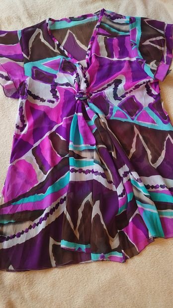 Shirt Bluse Alison Paris Sommer Frühling bunt YK2 Festival Hippie Boho Größe 40
