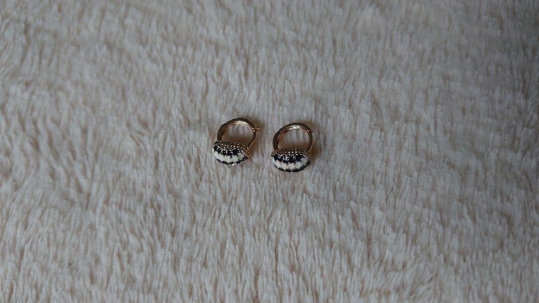 Ohrringe 80er / 90er Jahre Original Vintage weiß gold schwarz