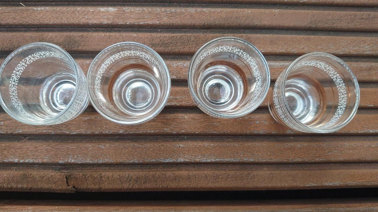 Glas Gläser Likörglas aus Frankreich 4 Stück 60er Jahre original Vintage