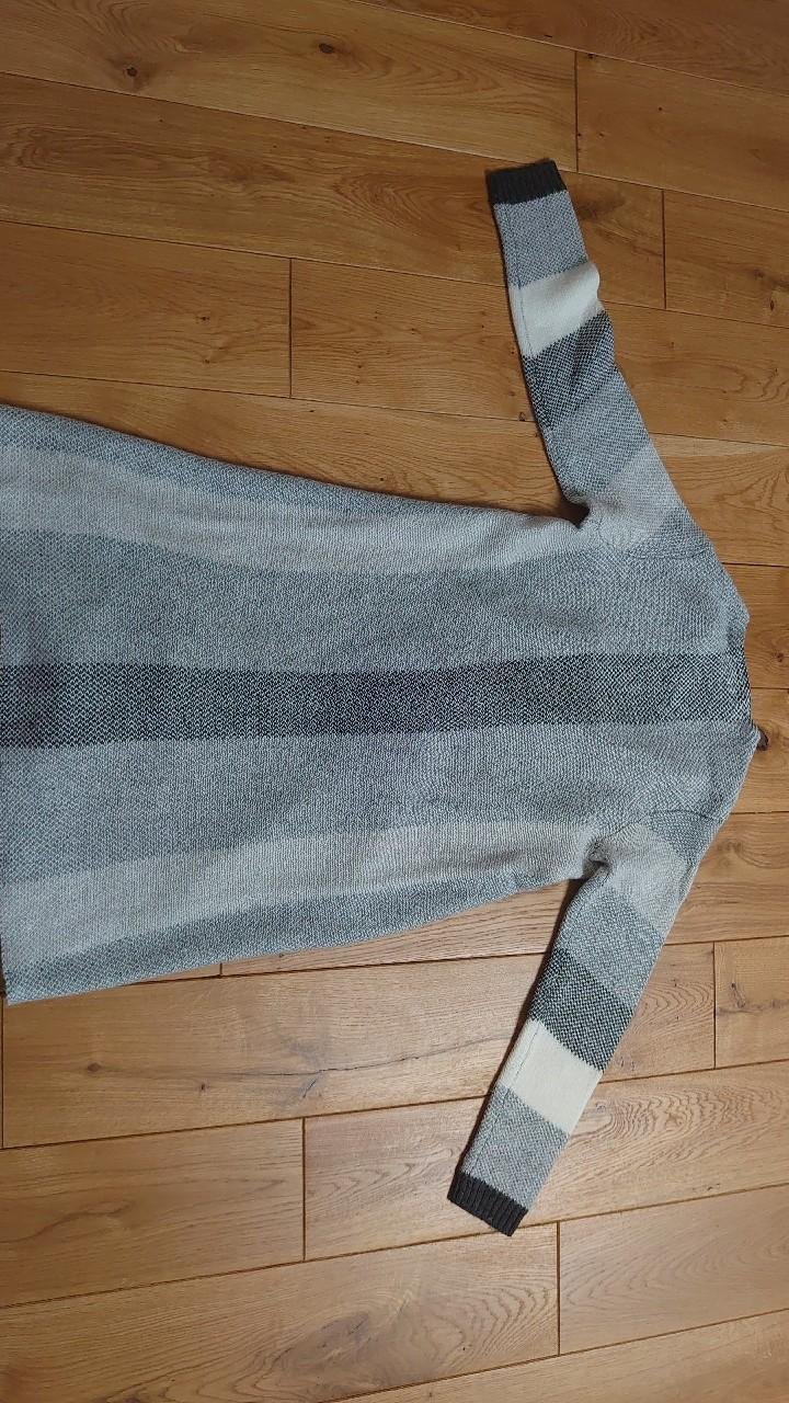 Strickjacke Patrizia Dini grau Streifen Größe M