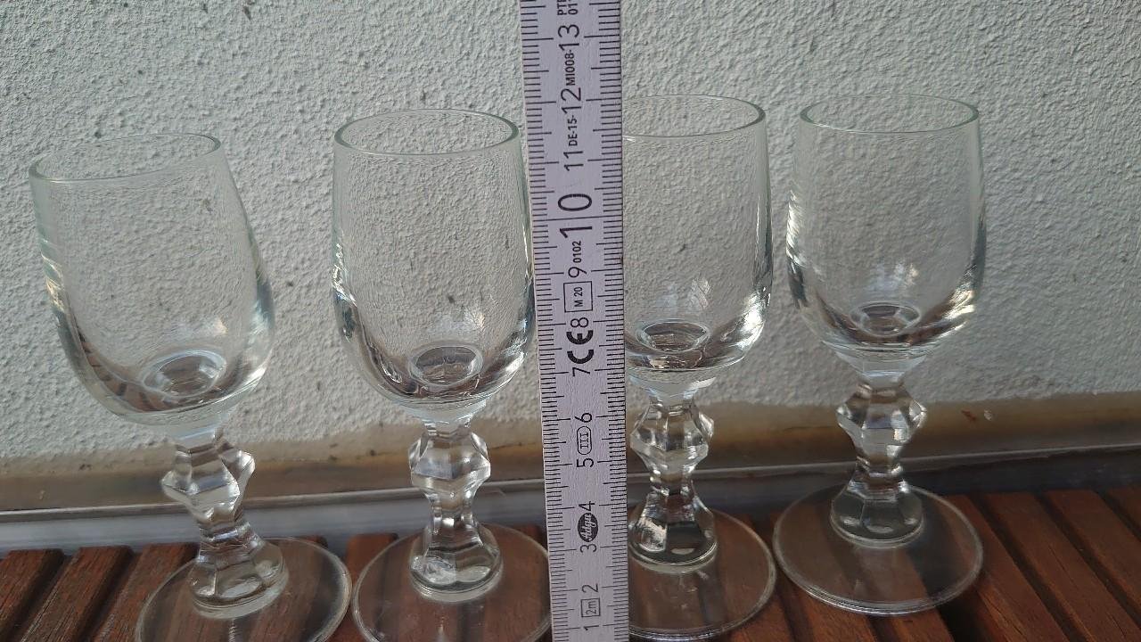 Glas Gläser Likörglas 4 Stück 70er / 80er Jahre original Vintage