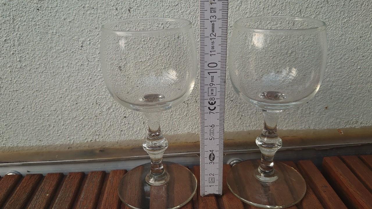 Glas Gläser Weingläser Likörglas 2 Stück 70er / 80er Jahre original Vintage 