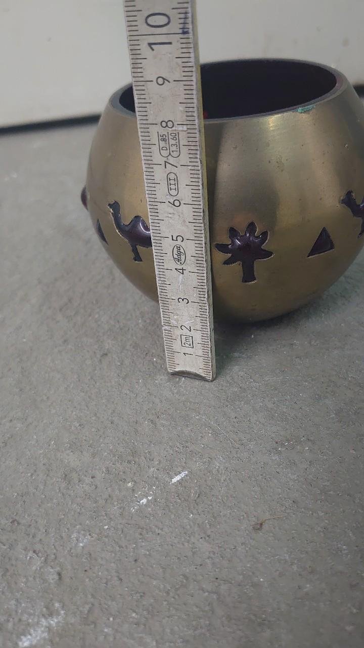 Teelicht Kamel Palme Vintage 90er Jahre Hoff Interieur gold rot