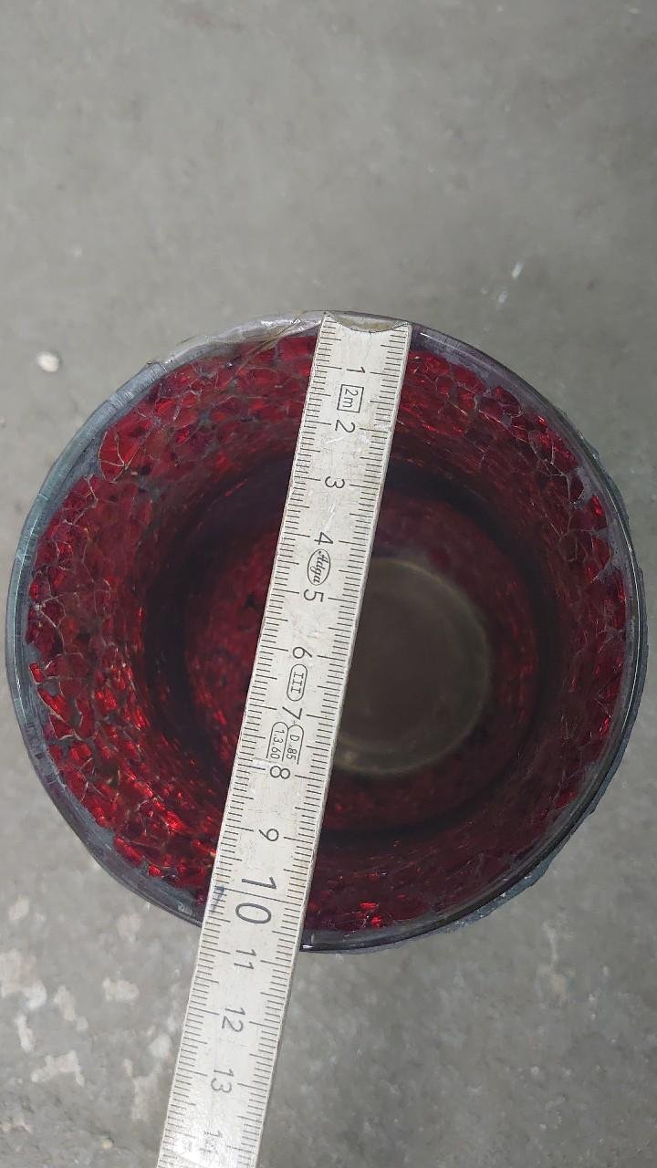 Teelicht Vintage 90er Jahre gold rot Mosaik