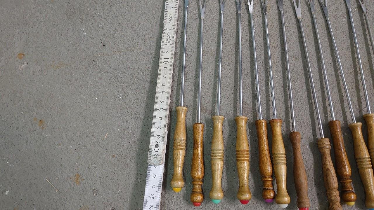 Fondue Gabeln Holz Vintage 12 Stück