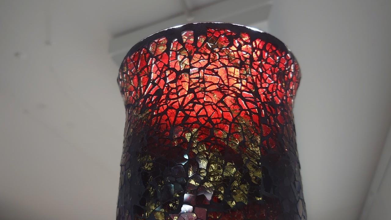 Teelicht Vintage 90er Jahre gold rot Mosaik