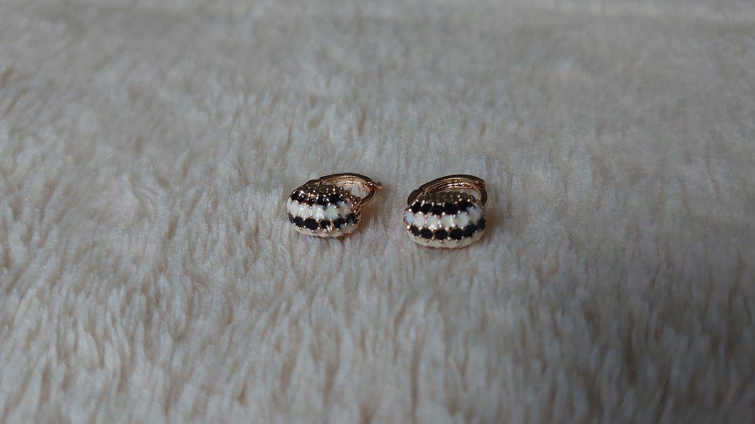 Ohrringe 80er / 90er Jahre Original Vintage weiß gold schwarz