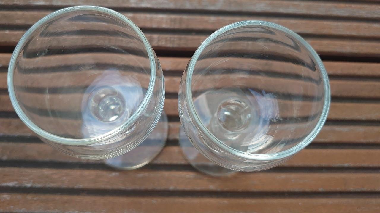 Glas Gläser Weingläser Likörglas 2 Stück 70er / 80er Jahre original Vintage 