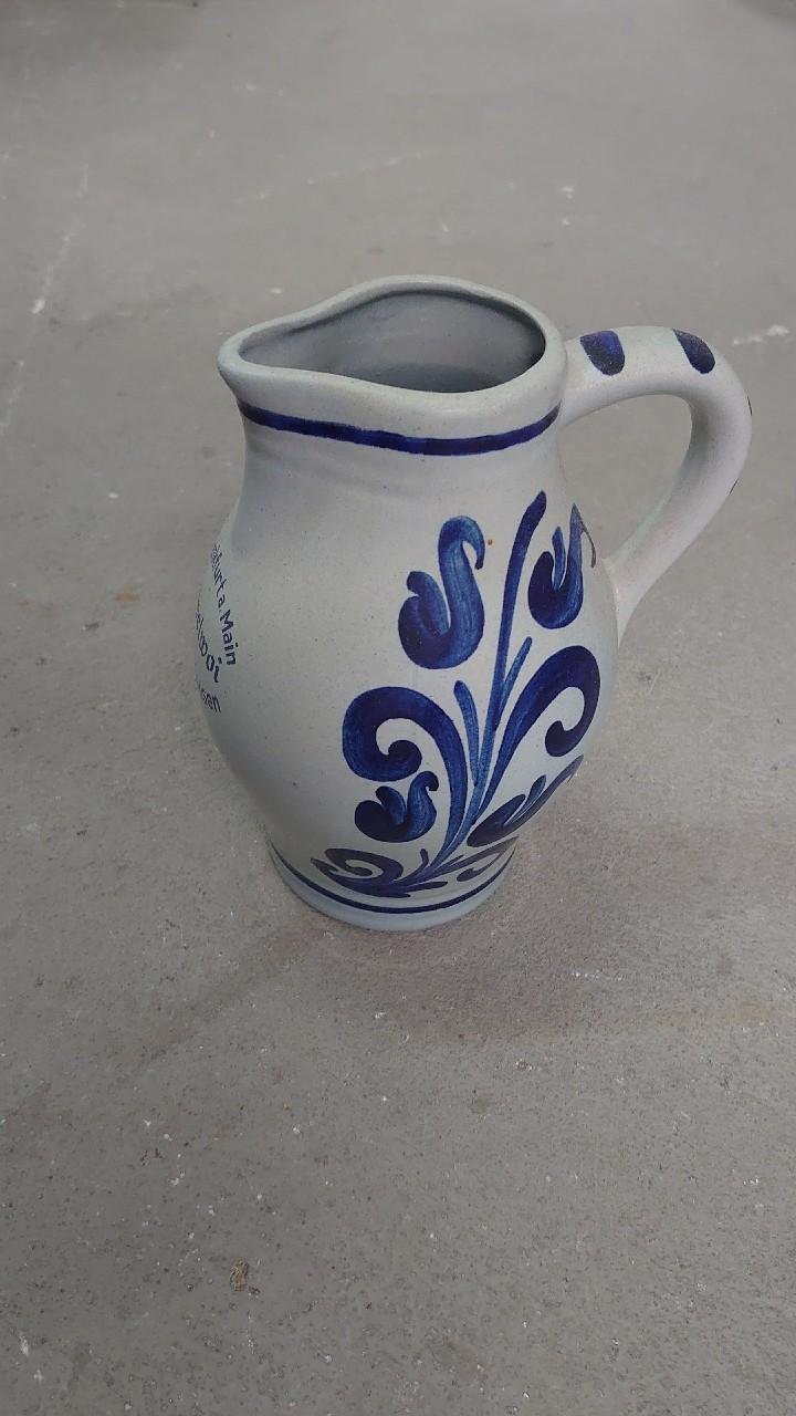 Krug Blumenvase aus Keramik 90er Jahre original Vintage ca 20 cm Hoch