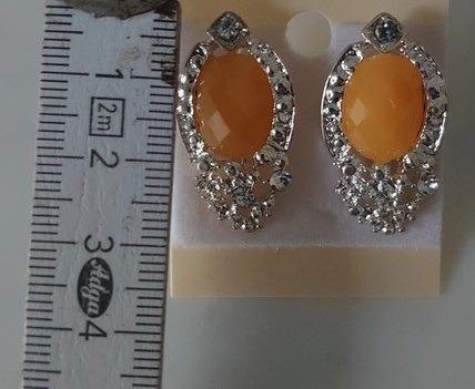 Ohrringe Ohrstecker 80 er / 90 er Jahre Original Vintage Retro gelb silber