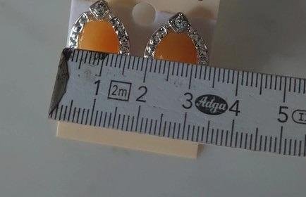 Ohrringe Ohrstecker 80 er / 90 er Jahre Original Vintage Retro gelb silber