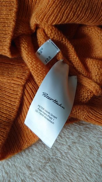 Pullover Peter Hahn 100 % Kaschmir orange  Größe 40
