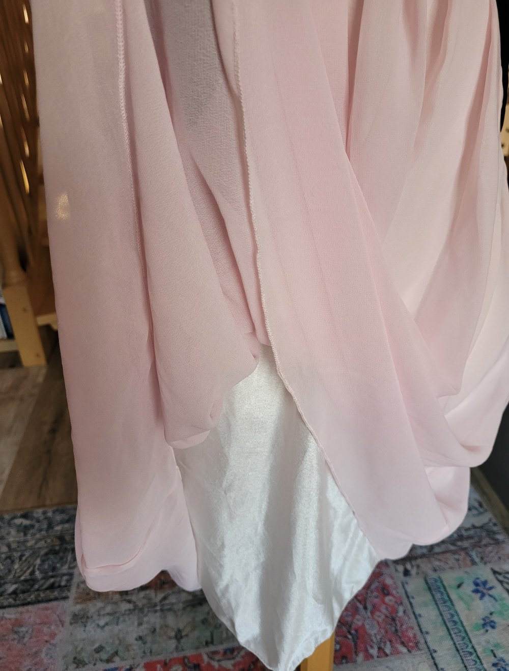 Kleid schwarz rosa Rückenausschnitt Chiffon