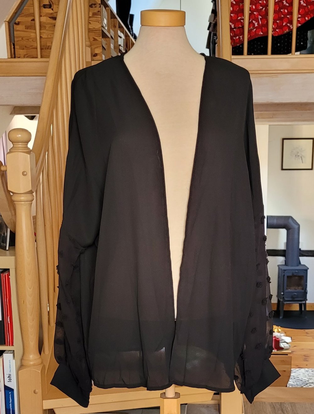 Jacke Ballonärmel Chiffon Cardigan