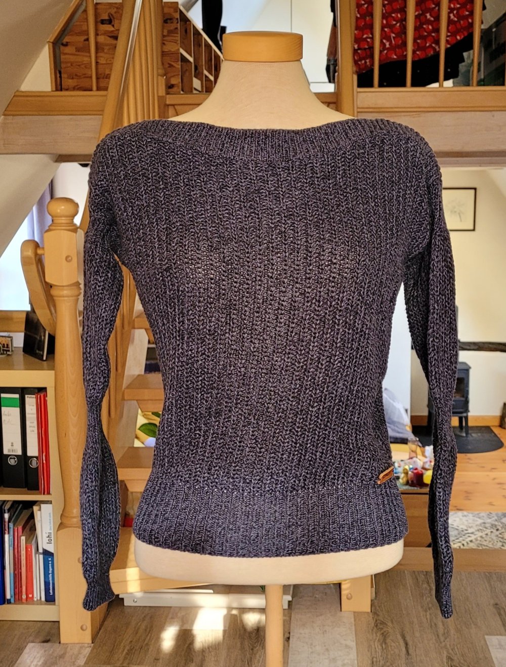 Strickpullover dunkelblau cropped