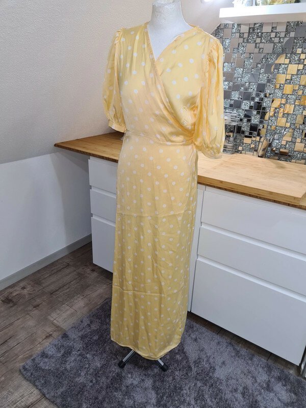 Maxikleid Wickelkleid Vila Gr. 40 neu hellGelb wiess