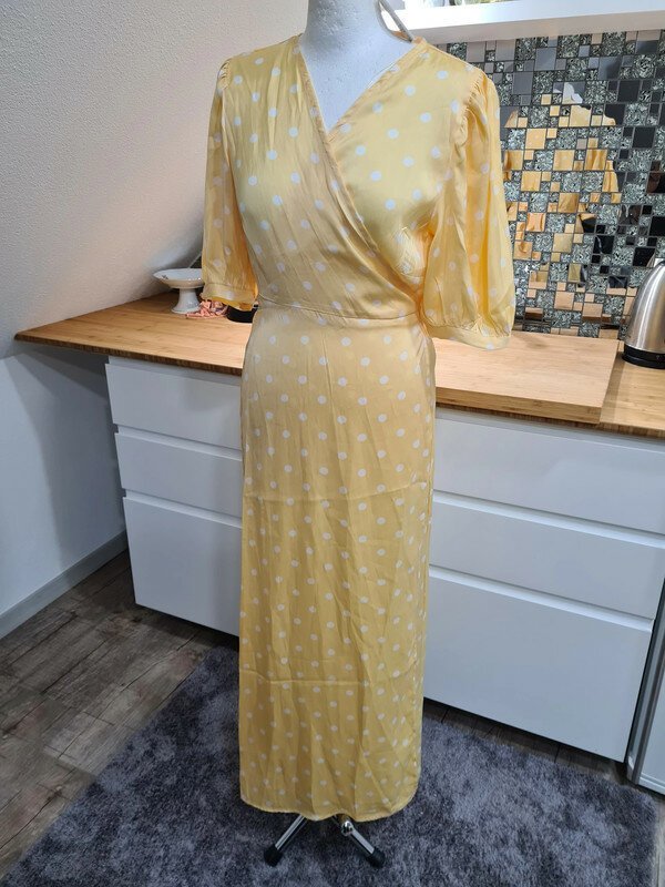 Maxikleid Wickelkleid Vila Gr. 40 neu hellGelb wiess