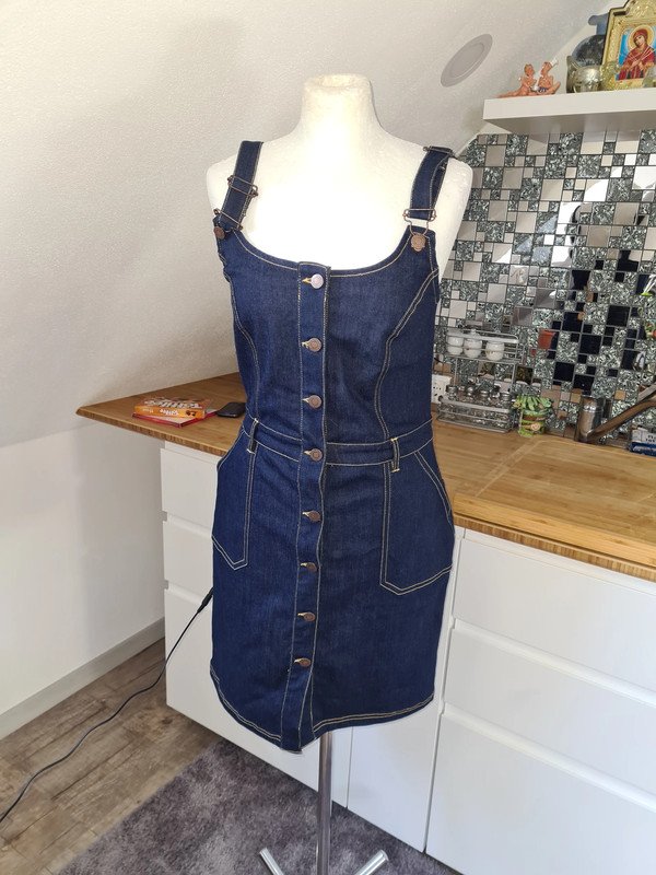 Jeanskleid Latzkleid John Baner Gr. 36-38 dunkelblau