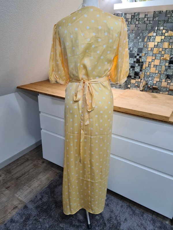 Maxikleid Wickelkleid Vila Gr. 40 neu hellGelb wiess