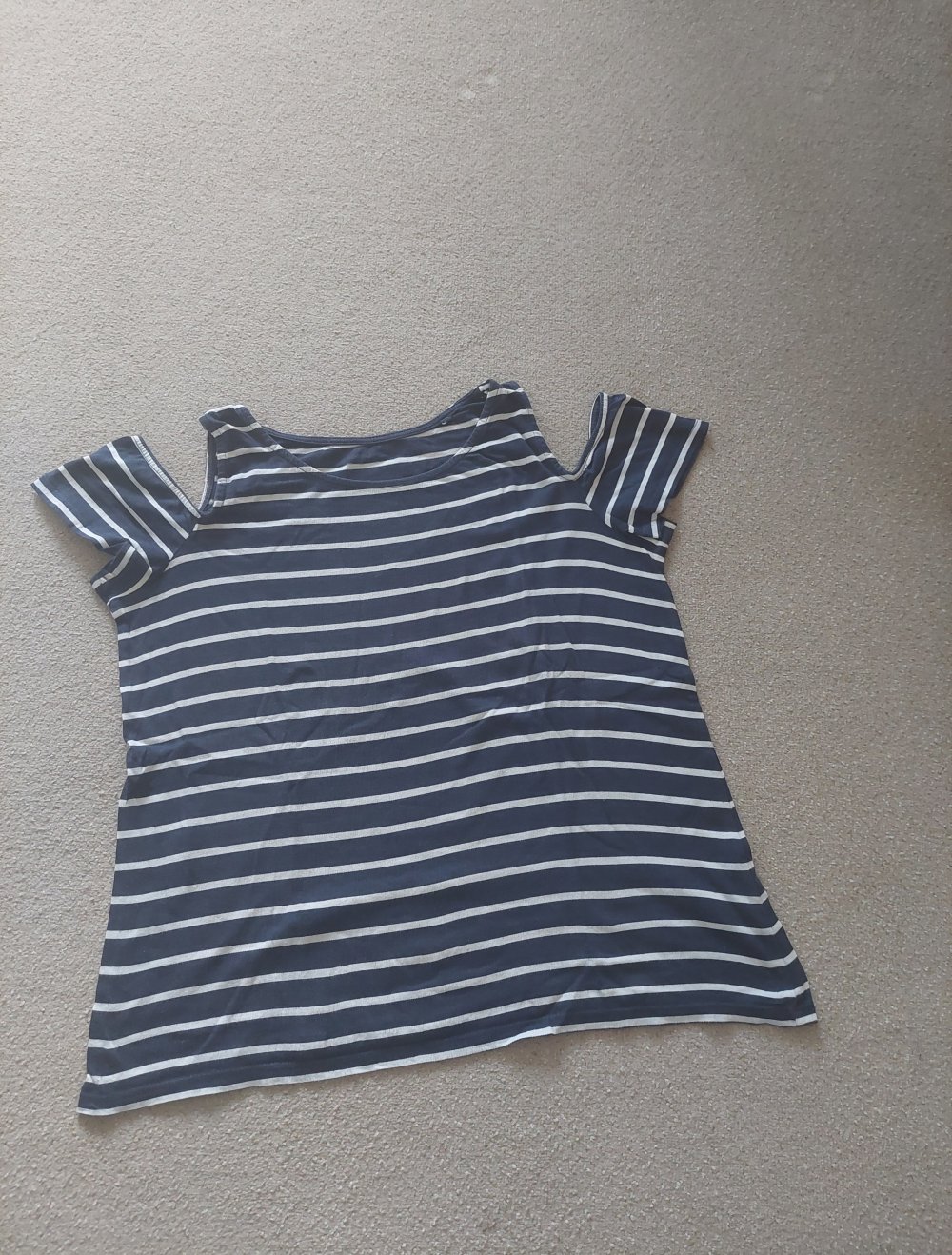 Blau weiß gestreiftes Top / T-Shirt