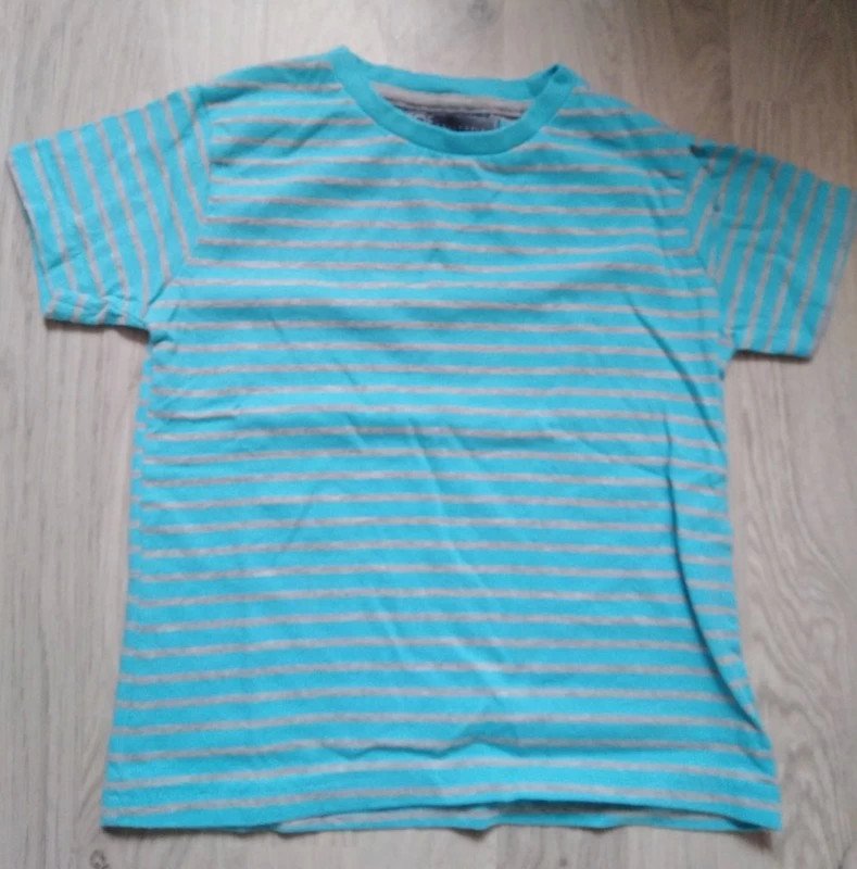 Türkis gestreiftes Shirt - Gr. 98/104 - TQF - neu