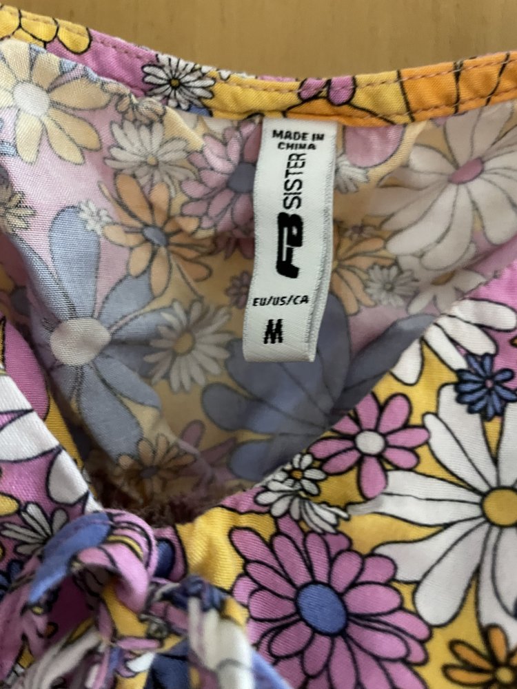 Oranges Offshoulder Crop Top mit Blumen M (S) New Yorker