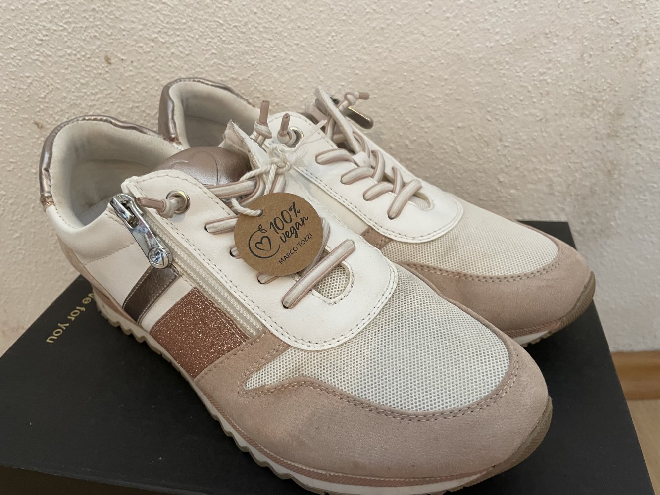 Rosa glitzernde Sneaker 39 Marco Tozzi