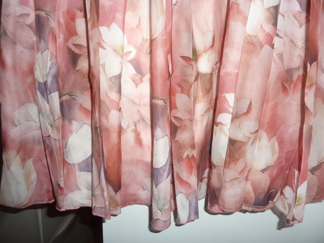 Rock lang rosa rosé NEU Sommerrock Maxirock Abendrock 44 46 48 Swing Chiffon A-Linie