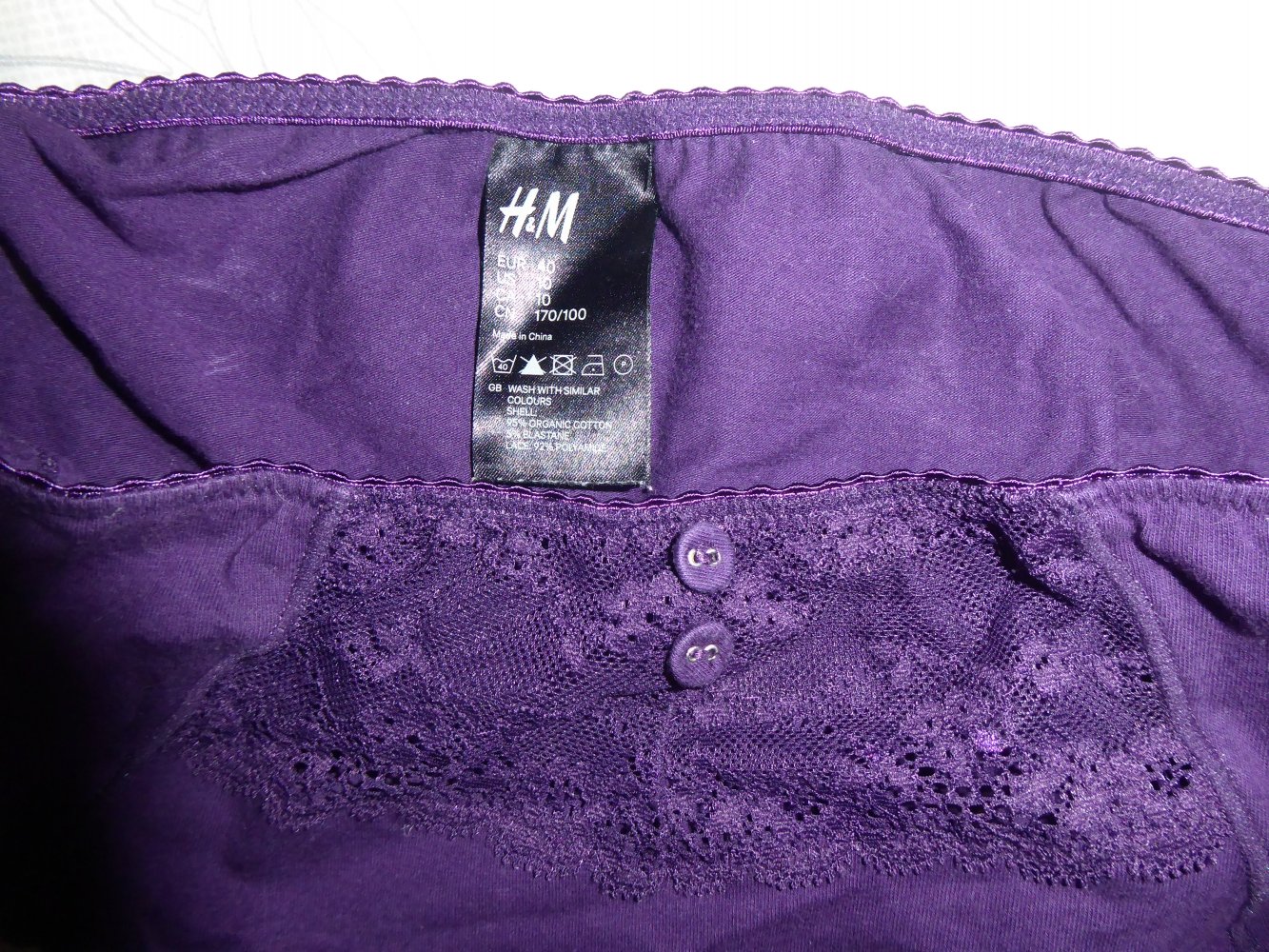 3 x Damen Hipster Panty Slip M 40 Baumwolle lila H und M