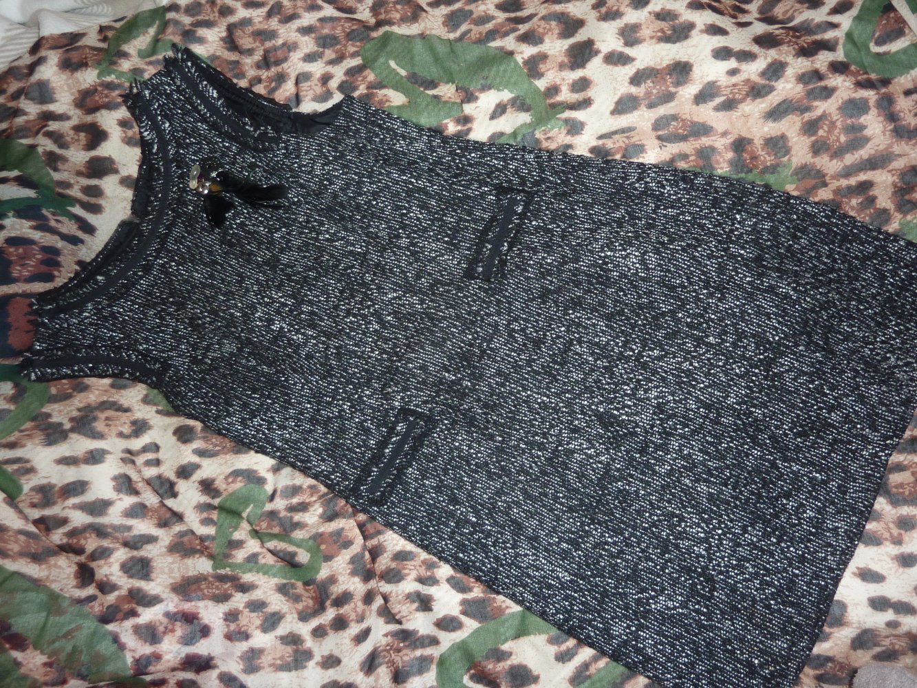 KLeid S.Oliver Etuikleid NP 129 € NEUwertig 44 wie 42 L schwarz melange Winterkleid