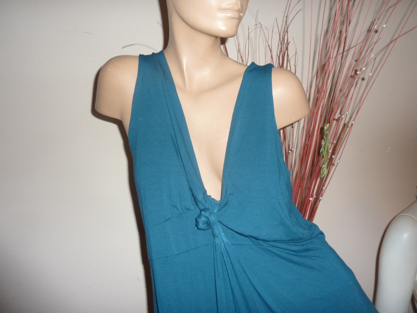 Kleid MAxikleid Sommerkleid XL 44 46 Viskose petrol Trägerkleid