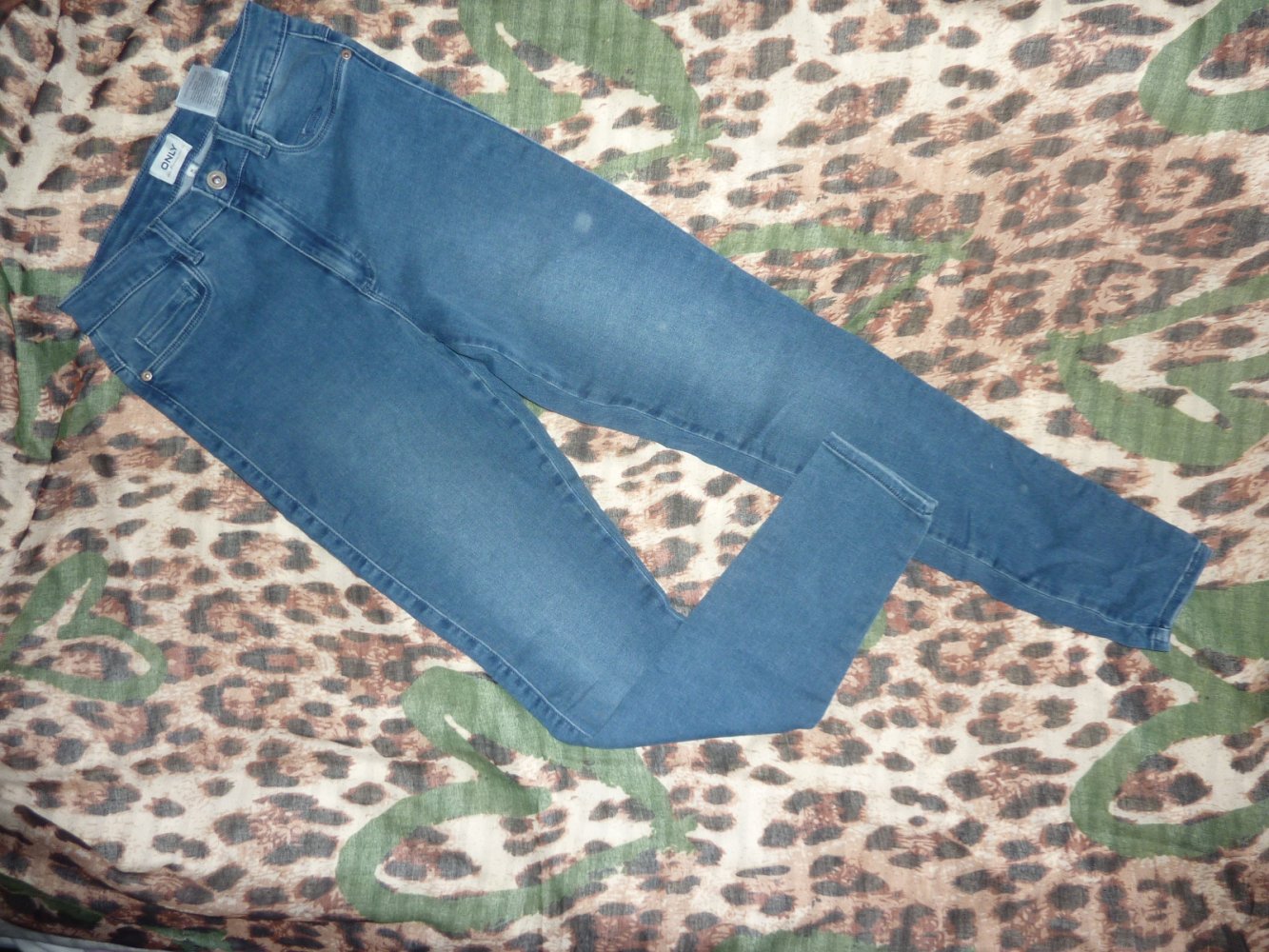 Paket Damen Jeans Röhre 27 30 36 Leggings 3 Teile blau schwarz grau