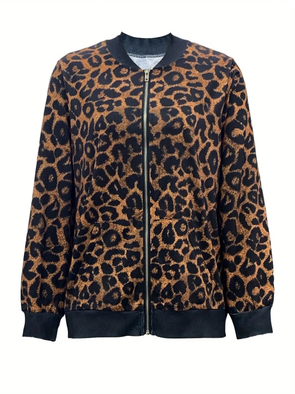 Damen Collegejacke Jacke Hoodie XXL 50 52 54 Übergröße schwarz braun Leo Look